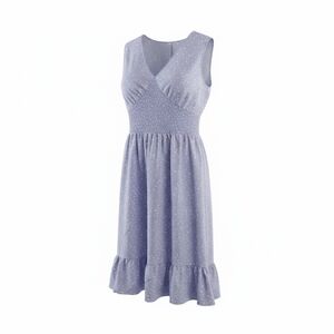Lavender Polka Dotted Stretchy Dress, Size 1x
